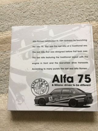 Alfa Romeo 75 & Milano Driven To Be Different Rare Hard Back Book 2