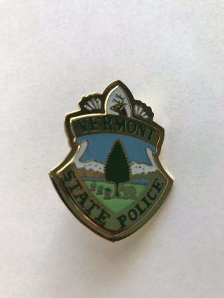 Obsolete Vermont State Police Hat Badge - - Vt - Pinback - Rare