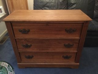 Antique Oak Dresser With 3 Drawers Needs Some Work.  Local Pick Up Only.