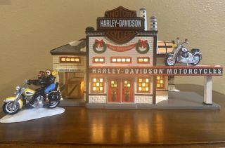 Rare Harley Davidson Light Up Christmas Snow Village