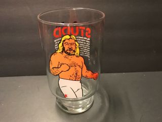 1985 Wwe Big John Studd Wrestling 7 " Drinking Glass Very Rare