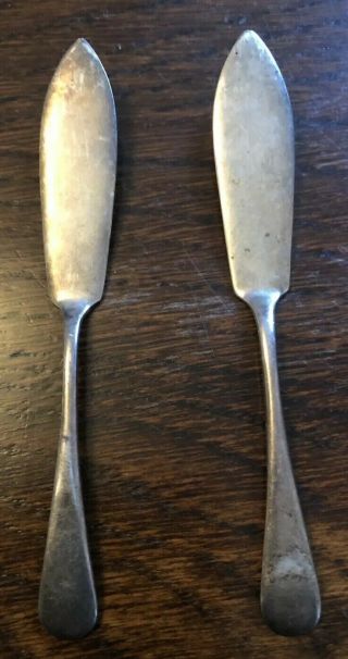 Solid Silver Fish Knives Butter Small Hallmarked