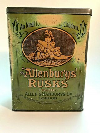 Vintage Advertising Consumer Goods - Antique Allenbury Rusks Tin