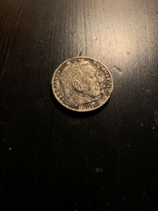 Antique Wwii German 3rd Reich 1936 A 5 Reichsmark Silver Coin 1 Of 2