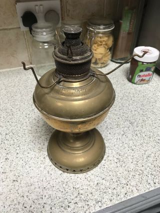 Vintage Collectable Antique Miller Brass Kerosene Paraffin Oil Lamp