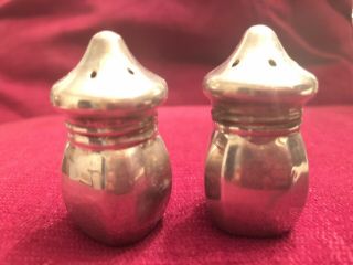 Antique Sterling Silver 925 Salt And Pepper Shaker Set,  Personal Sized