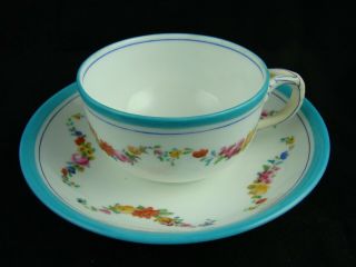 Antique Minton England Porcelain Tea Cup & Saucer Pattern A300 19thc