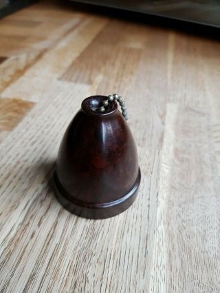 Vintage Brown Bakelite Ceiling Light Pull Cord Switch 1930’s Goldtone