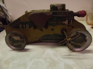 Vintage Antique Marx E12 Tin Windup Tank Toy