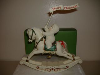 Rare 2007 Snowbabies Rock - A - Bye,  Baby Merry Christmas Rocking Horse Joy Ride
