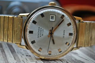Sekonda De Luxe Autodate Gents Vintage Dress Watch C1970 