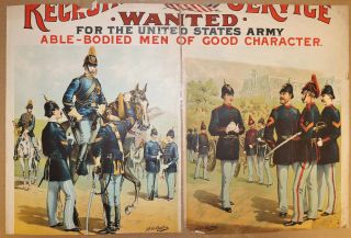 " Rare " H.  A.  Ogden Ca.  1900 Spanish American War Recruiting Poster