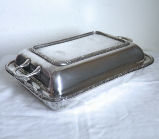Antique Silver Plated Entree Lidded Serving Dish Barker Brothers Birmingham