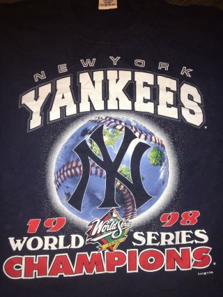 Vtg 1998 York Yankees World Series Starter T Shirt Mens Extra Large Rare