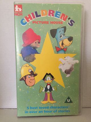 Childrens Picture House Huckleberry Hound/count Duckula/barney,  Rare Vhs Video