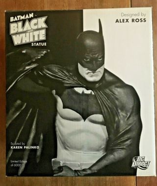 Dc Direct Batman Black And White Alex Ross Statue Limited Edition Mib Rare Htf