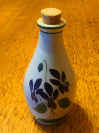 Rare Torquay Pottery Hovendens Devon Violets Tall Advertising Perfume Bottle