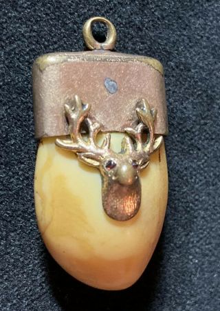 Antique B.  P.  O.  E.  Elks Tooth With Jeweled Eyes