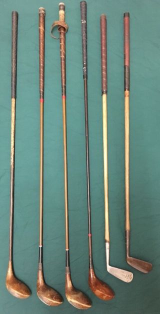 Antique Vintage Hickory Golf Clubs Various Woods And Makers See The Pictures