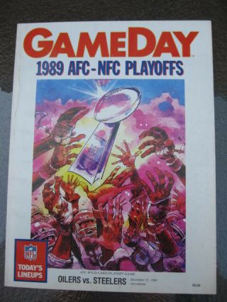 Vintage Nfl 1989 Houston Oilers Vs Pittsburgh Steelers Afc Playoff Program Rare