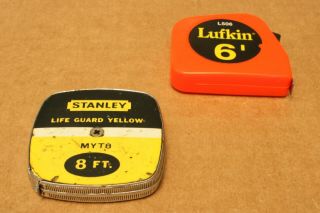 Rare Vintage Stanley " Life Guard Yellow " No.  Myt8 8 Feet Measuring Tape,  Bonus