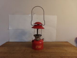 Vintage Coleman Model 200a Red Single Mantle Lantern - For Parts/repair 11/66