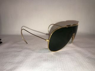Ray - Ban USA Vintage B&L Rare Wings Aviator Gold Frame G15 Green Lens Sunglasses 2