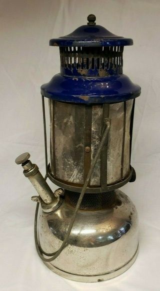 Rare Antique American Gas Machine Co.  Blue Ready Lite Gas Lantern Albert Lea Mn