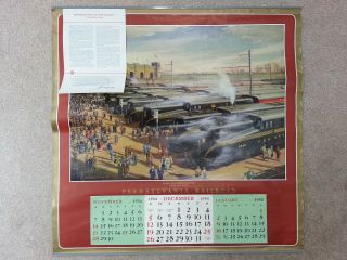 1955 Pennsylvania Railroad Calendar Army Navy Mass Trans.  Teller Rare Complete