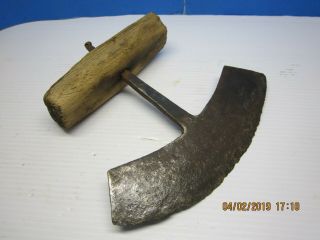 Rare Early Antique 18th 19th C Forged Wrought Iron Chopper Chopping Knife
