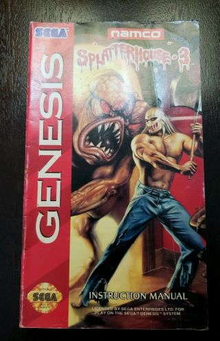 Splatterhouse 3 Sega Genesis Instruction Booklet Rare