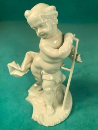 Nymphenburg Germany Porcelain Figurine Of A Putti Child With Scythe
