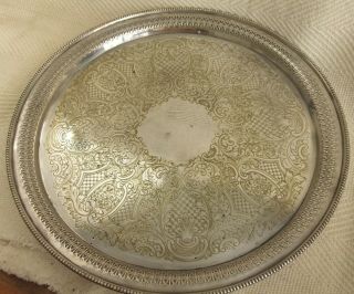Lovely Large Vintage Silver Plated 14.  5 " Tray By Barker Ellis Heavy Tray
