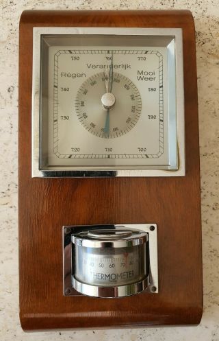 Rare German Art Deco Barometer Thermometer Weatherstation by LUFFT 2
