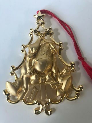 Rare Exclusive Disney Winnie Pooh Eeyore Gold Ornament Tassel