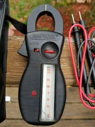 Vintage RS - 3 Professional AMPROBE CLAMP METER VOLT METER with test leads & case. 2