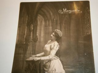 ANTIQUE OLD BULGARIAN PHOTO POSTCARD BEAUTY GIRL LADY IN CHURCH - MARGUERITE 1907 3