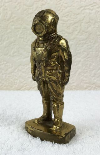 Brass Bronze Siebe Gorman Draeger Diver Figurine Hard Hat Deep Sea Diving