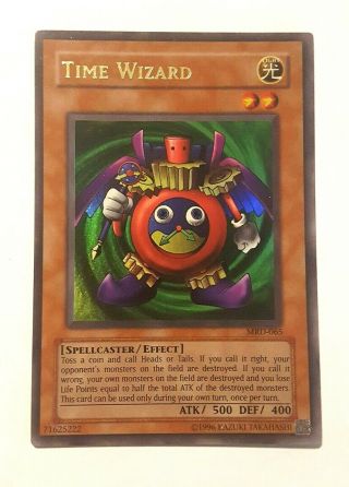 Yu - Gi - Oh Trading Card - Mrd - 065 - Time Wizard (ultra Rare) With Card Sleeve