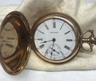 1908 American Waltham Gold Filled Pocket Watch 15 Jewels Size 3/0s Runs Well