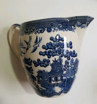 Rare Blue Willow Johnson Brothers Milk/water Pitcher England