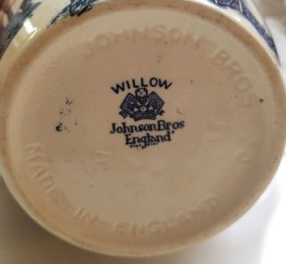 Rare Blue Willow Johnson Brothers Milk/water Pitcher England 3