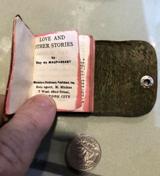 Antique Miniature Leather - Bound Book - Love & Other Stories Guy De Maupassant