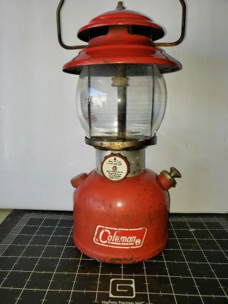 Vintage Coleman Model 200a Gas Lantern Burgundy Red 1971 Single Mantle