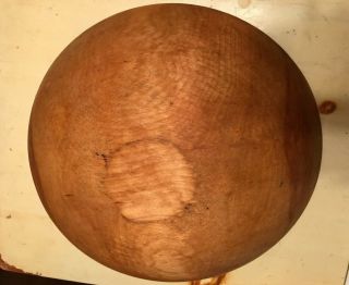 Primitive Wood Wooden Bowl Out Of Round Large From High End Antique Store