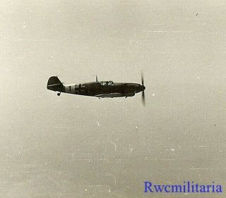 Rare Aerial View Luftwaffe Me - 109 Fighter Plane Flying On Mission
