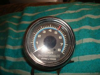 Vintage Sun Tach Ii 2 8000 Rpm 8k Tachometer Tach Blue Line Rare