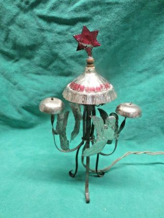 Vtg Antique Keydel Christmas Tree Topper Electric Angel Chimes C - 6 Bulb