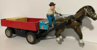 Tin China Rare Vintage Country Horse Cart Me 641 Carrying Toys,  B/o,  Boxed