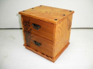 Japanese Small Tansu Drawer Box Yaki Cedar